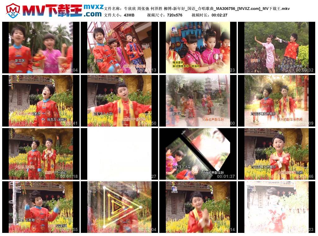 牛欣欣 周张弛 何泽胜 柳博-新年好_国语_合唱歌曲_MA306756